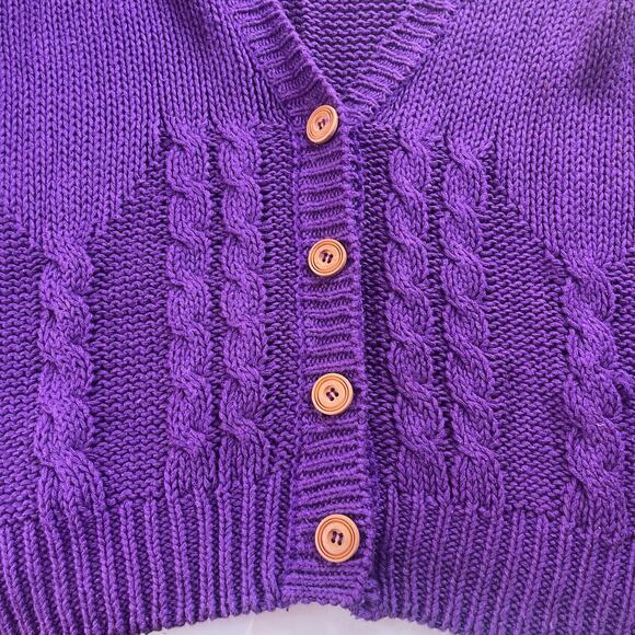 Vintage 90s Patsy's Place Cable Knit Cardigan Womens Sweater Small Y2K Preppy - Picture 12 of 13